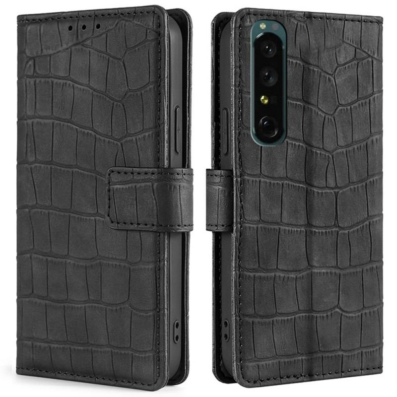 Flip Cover Sony Xperia 1 IV Krokodille Stil