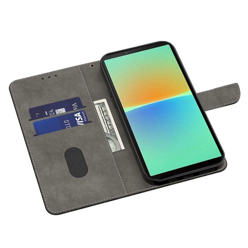 Flip Cover Sony Xperia 1 IV Med Snor Gyldne Sommerfugle Med Rem