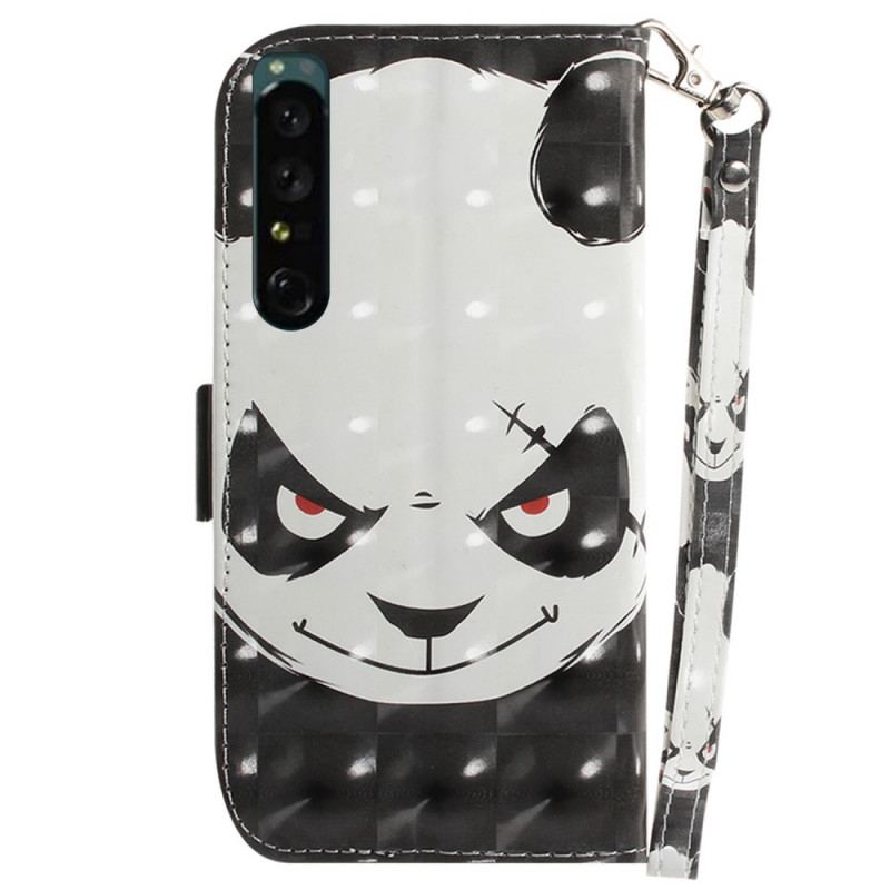 Flip Cover Sony Xperia 1 IV Med Snor Strappy Panda