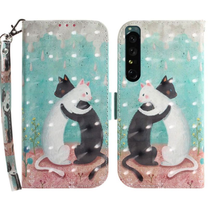 Flip Cover Sony Xperia 1 IV Med Snor Thong Katte