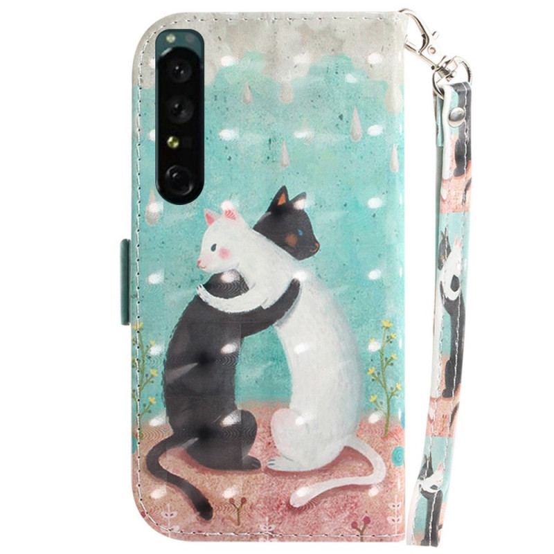 Flip Cover Sony Xperia 1 IV Med Snor Thong Katte