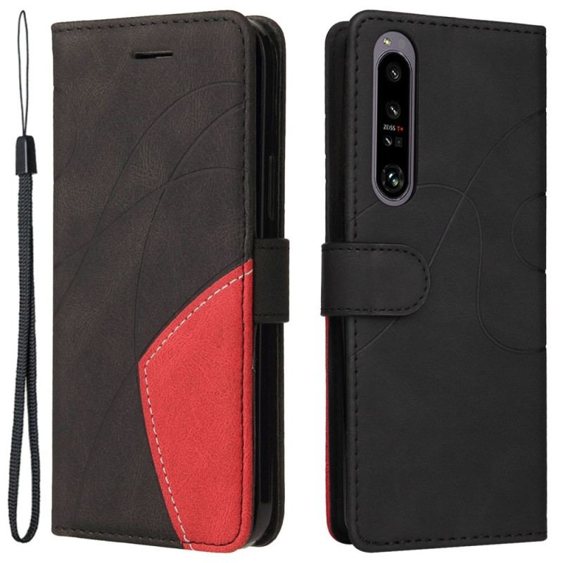 Flip Cover Sony Xperia 1 IV Med Snor Tofarvet Rem