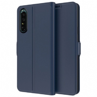 Flip Cover Sony Xperia 1 IV Slank Lædereffekt