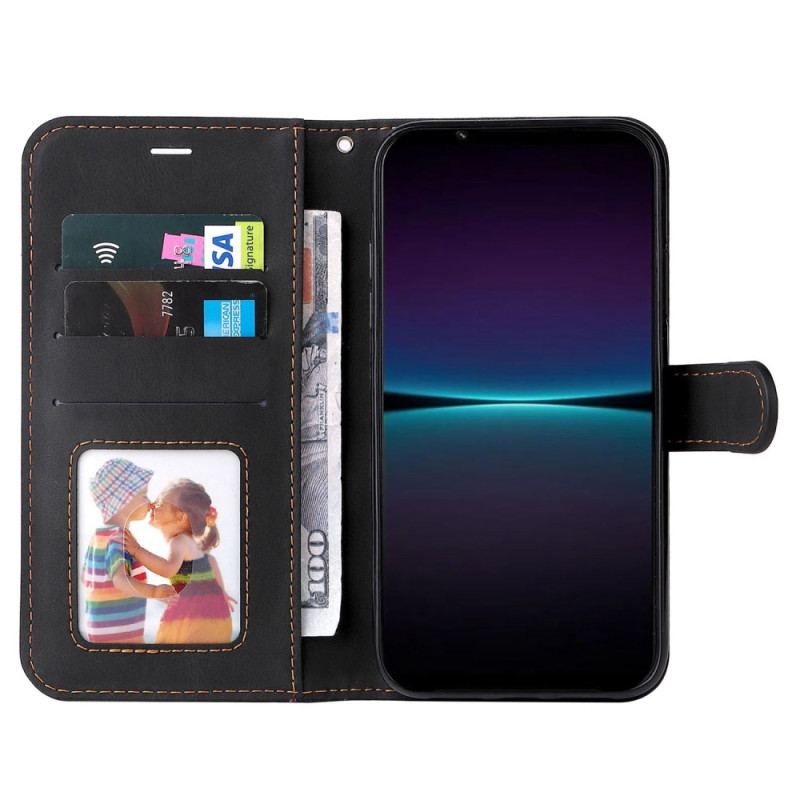 Flip Cover Sony Xperia 1 IV Tofarvet Med Rem