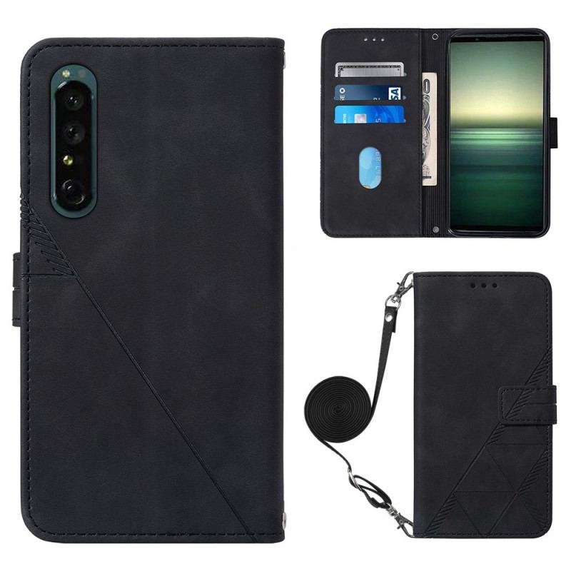 Flip Cover Sony Xperia 1 IV Trekanter Med Skulderrem