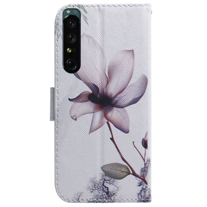 Flip Cover Sony Xperia 1 IV Vintage Rosenblomst