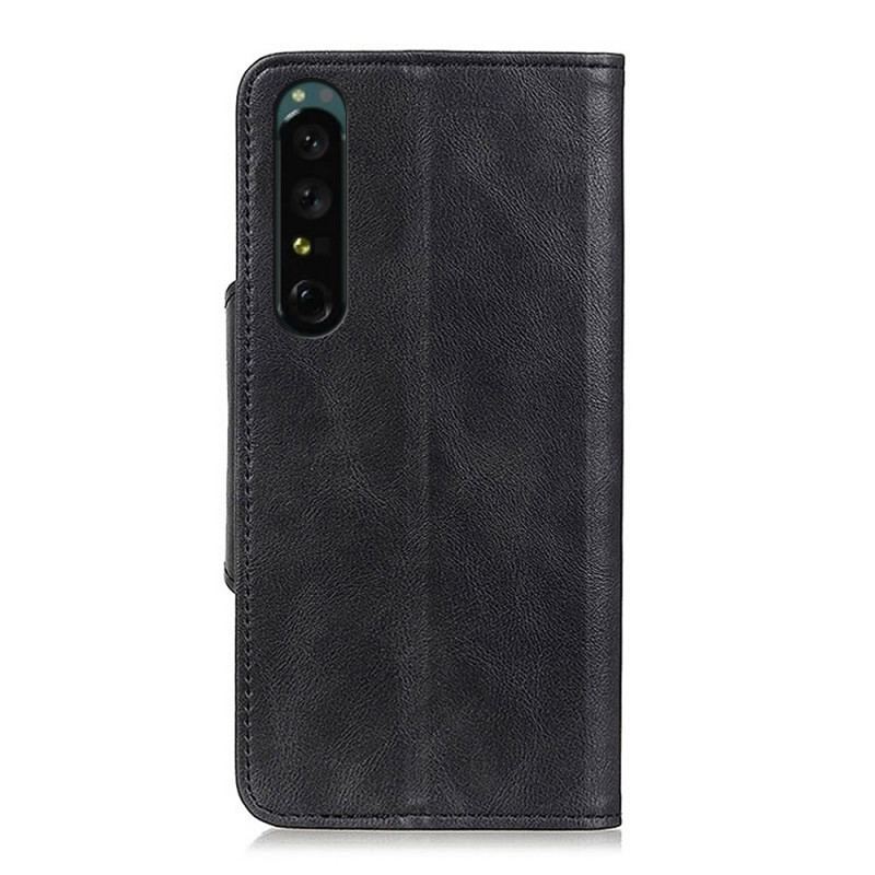 Læder Cover Sony Xperia 1 IV Imiteret Læder Knap