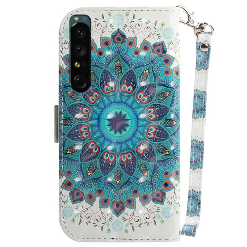 Læder Cover Sony Xperia 1 IV Med Snor Strappy Mandala