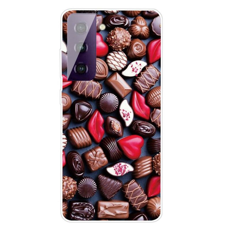 Cover Samsung Galaxy S21 FE Fleksibel Chokolade