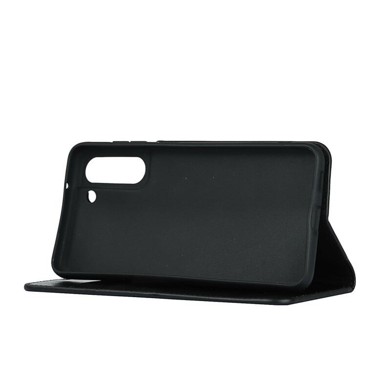 Cover Samsung Galaxy S21 FE Flip Cover Ægte Læder Foreslåede Farver