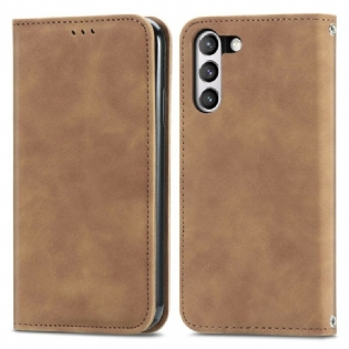 Cover Samsung Galaxy S21 FE Flip Cover Vintage Kunstlæder