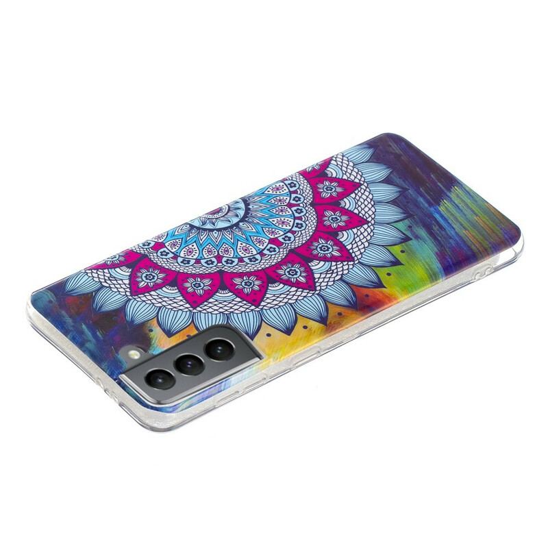 Cover Samsung Galaxy S21 FE Fluorescerende Farverig Mandala