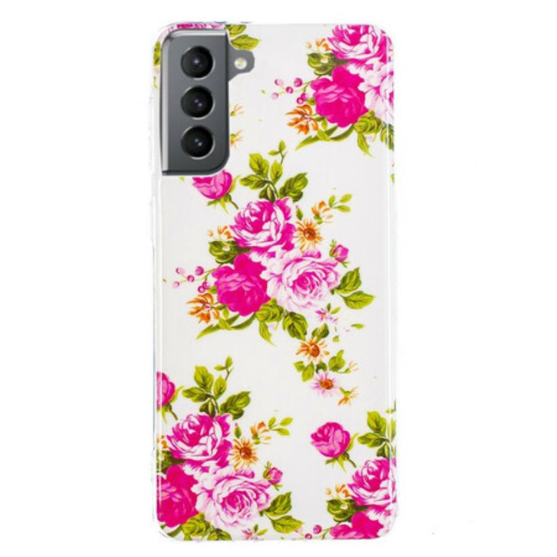 Cover Samsung Galaxy S21 FE Fluorescerende Liberty-blomster