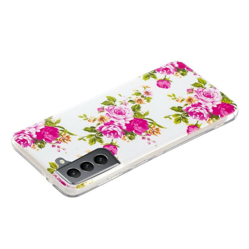 Cover Samsung Galaxy S21 FE Fluorescerende Liberty-blomster
