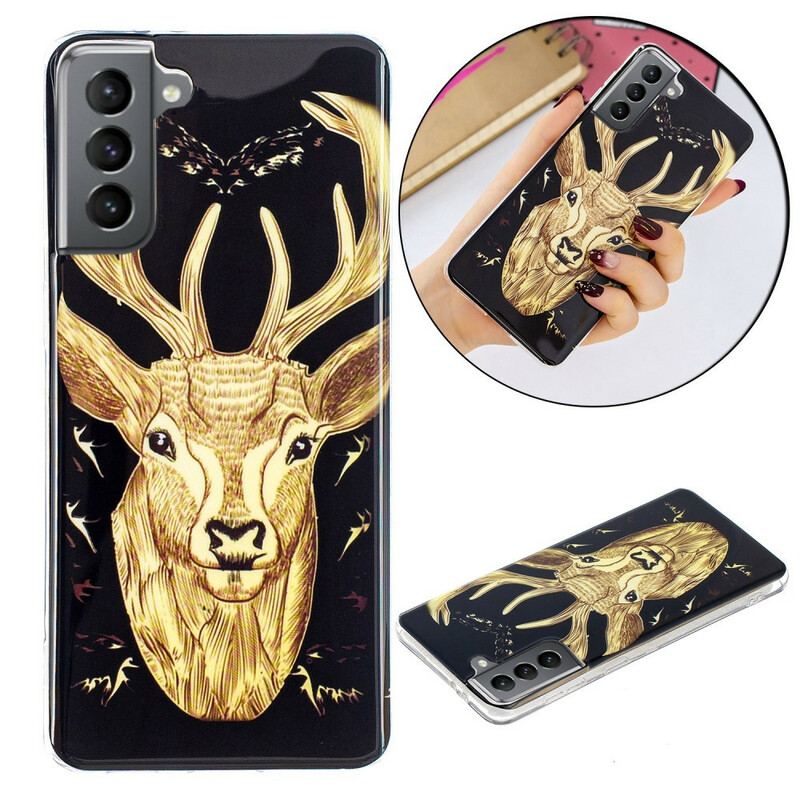 Cover Samsung Galaxy S21 FE Fluorescerende Majestic Deer