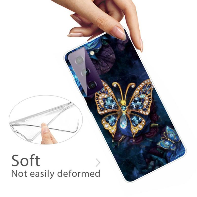 Cover Samsung Galaxy S21 FE Forskellige Sommerfugle