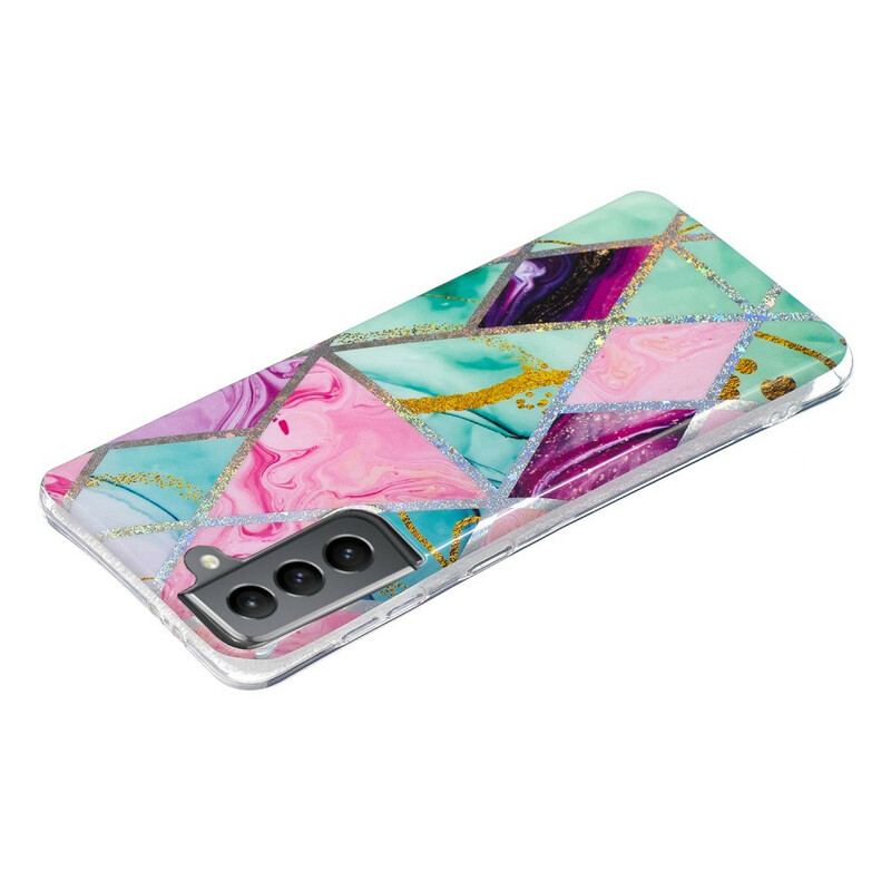 Cover Samsung Galaxy S21 FE Glitter Design Marmor