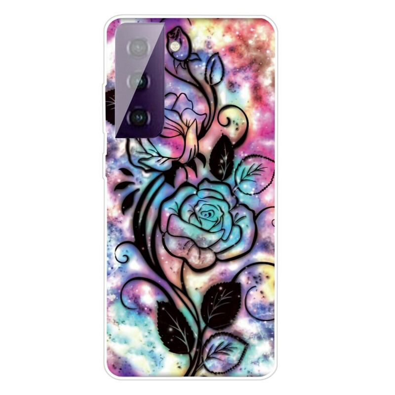 Cover Samsung Galaxy S21 FE Grafiske Blomster