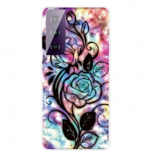 Cover Samsung Galaxy S21 FE Grafiske Blomster