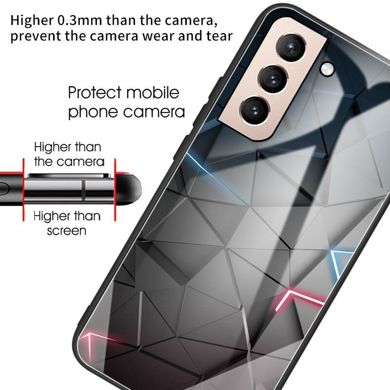 Cover Samsung Galaxy S21 FE Hærdet Glas Geometri