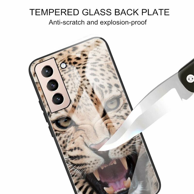 Cover Samsung Galaxy S21 FE Leopard Hærdet Glas