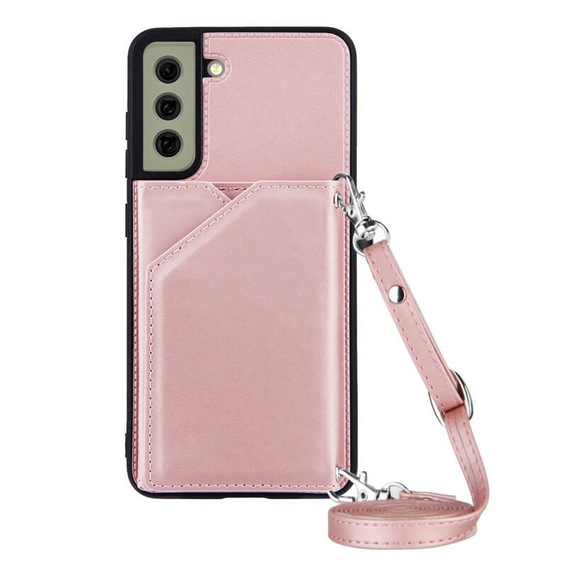 Cover Samsung Galaxy S21 FE Multi-card Support Håndfri Og Lanyard