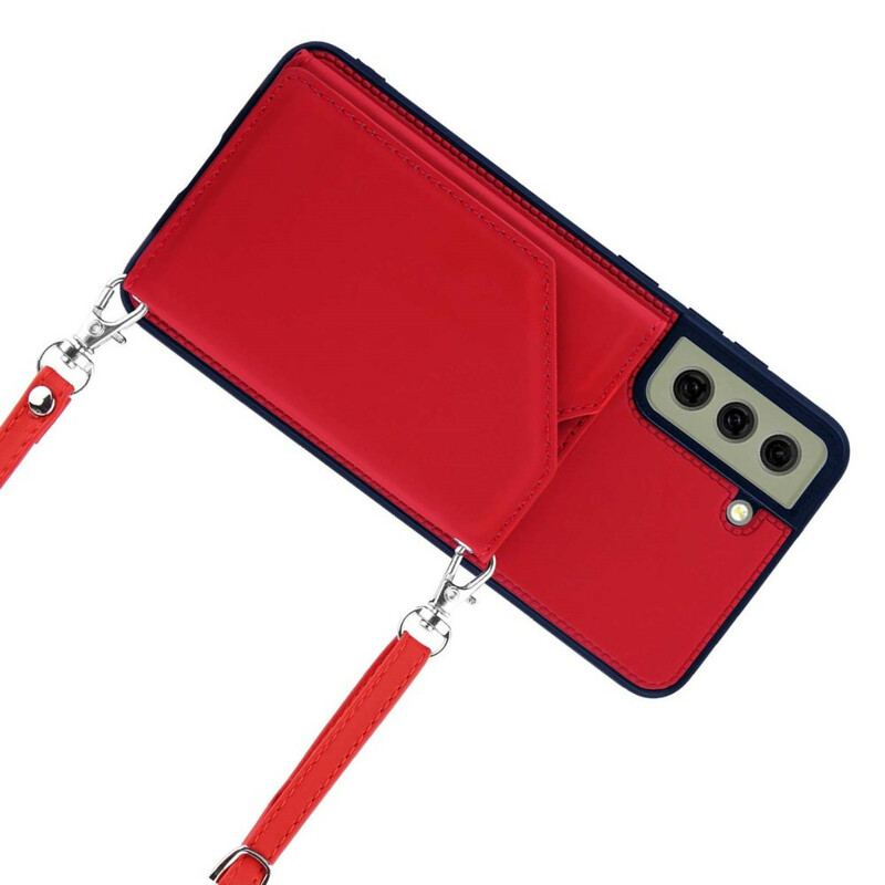 Cover Samsung Galaxy S21 FE Multi-card Support Håndfri Og Lanyard