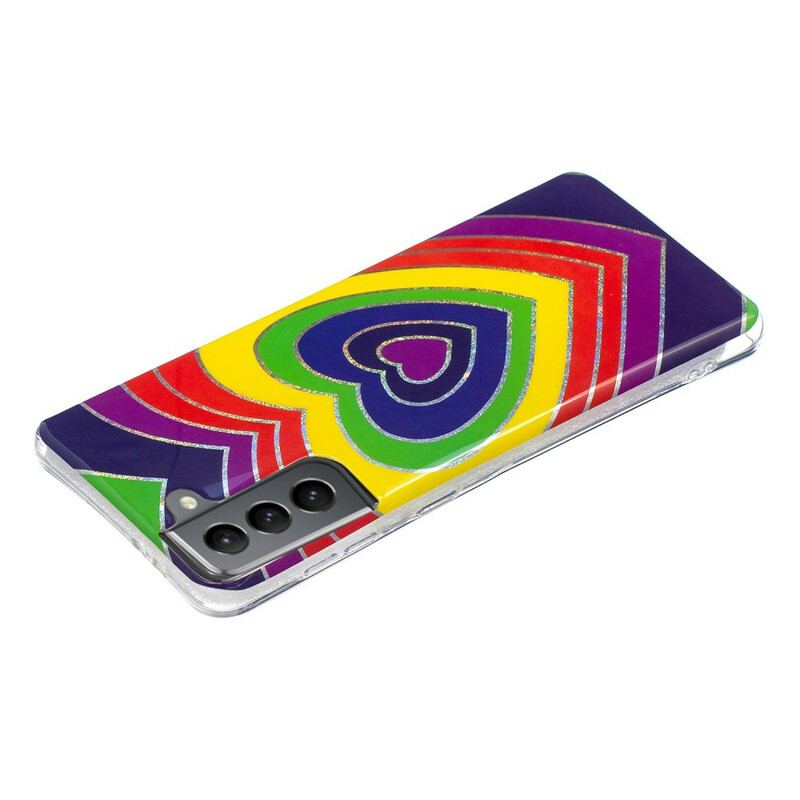 Cover Samsung Galaxy S21 FE Psykedelisk Hjerte