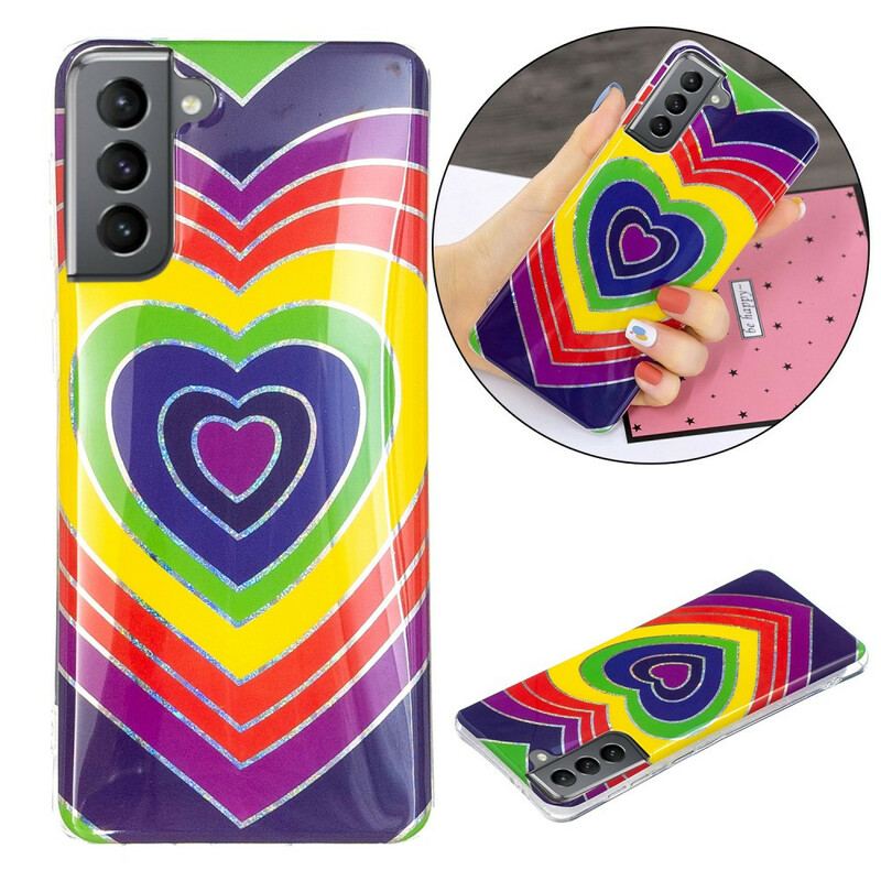 Cover Samsung Galaxy S21 FE Psykedelisk Hjerte