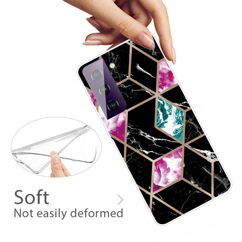 Cover Samsung Galaxy S21 FE Variabel Geometrisk Marmor