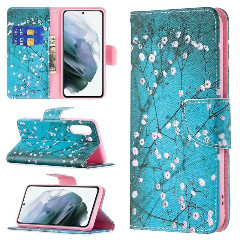 Flip Cover Samsung Galaxy S21 FE Blomstrende Træ