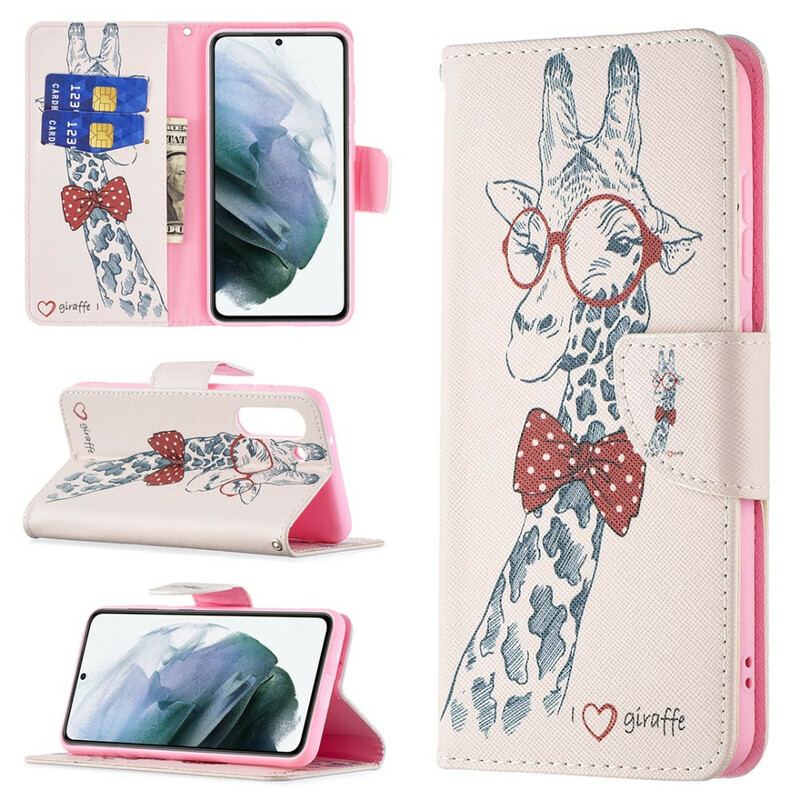 Flip Cover Samsung Galaxy S21 FE Brainy Giraf