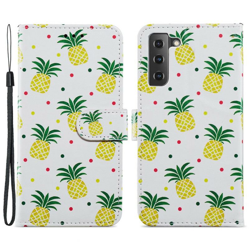 Flip Cover Samsung Galaxy S21 FE Flere Ananas