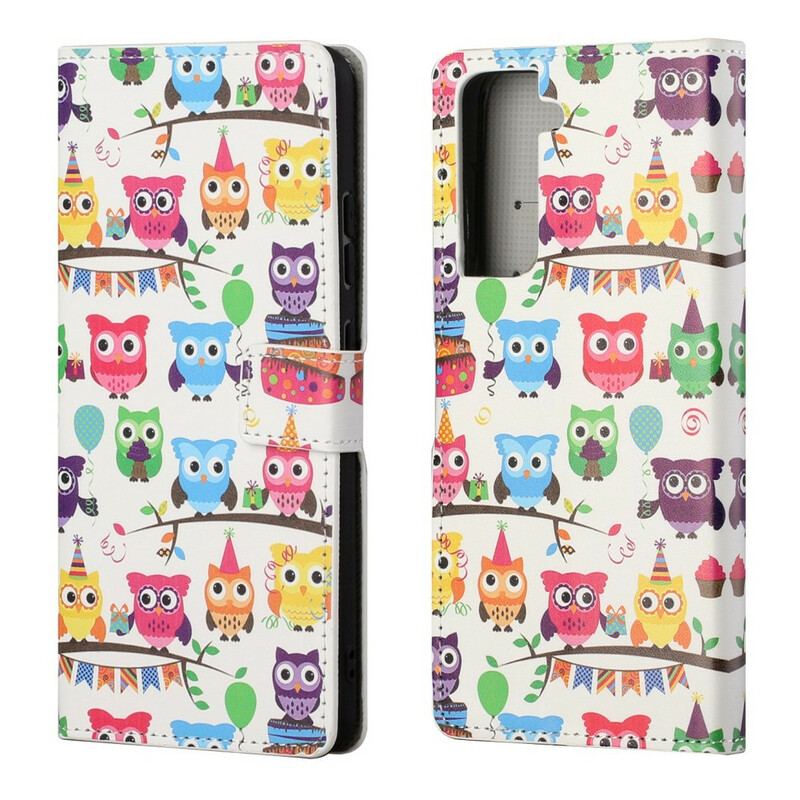 Flip Cover Samsung Galaxy S21 FE Flere Ugler