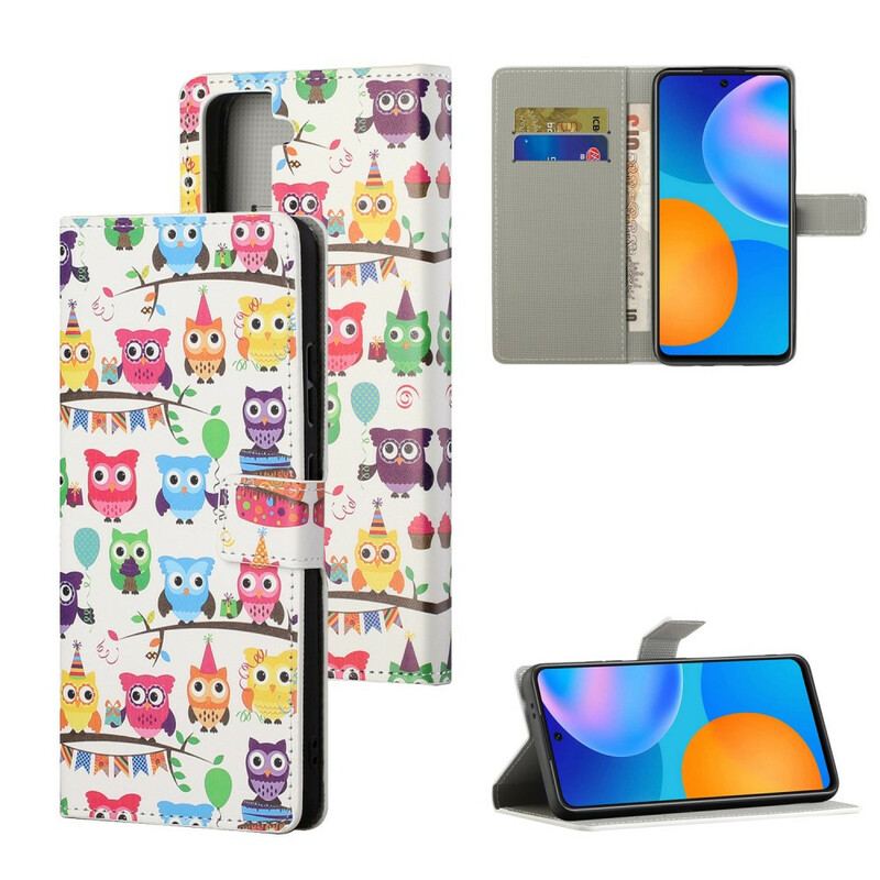 Flip Cover Samsung Galaxy S21 FE Flere Ugler