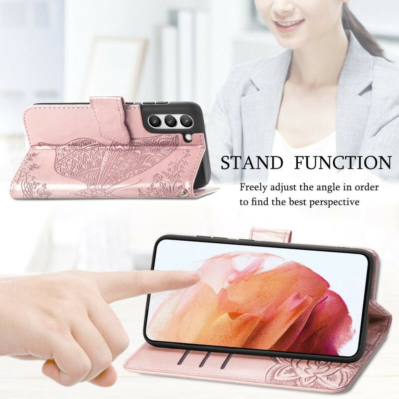 Flip Cover Samsung Galaxy S21 FE Halve Sommerfugle