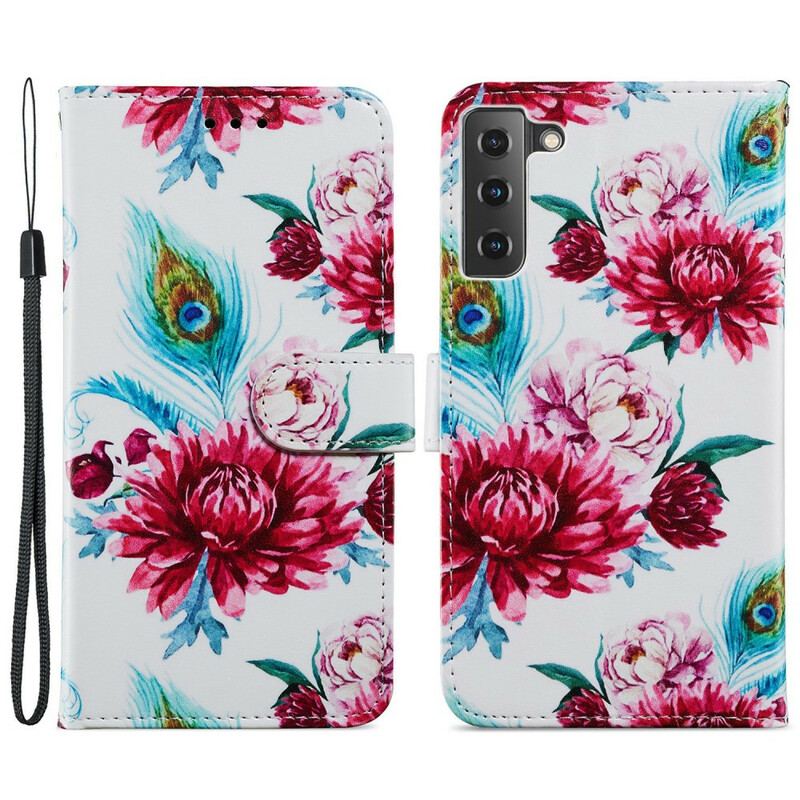 Flip Cover Samsung Galaxy S21 FE Intense Blomster