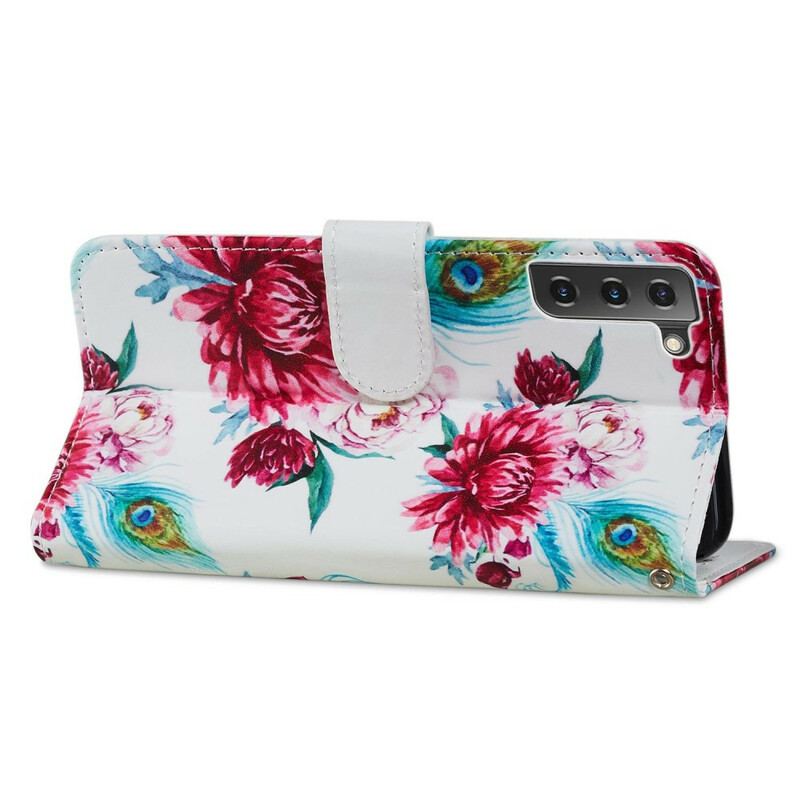 Flip Cover Samsung Galaxy S21 FE Intense Blomster