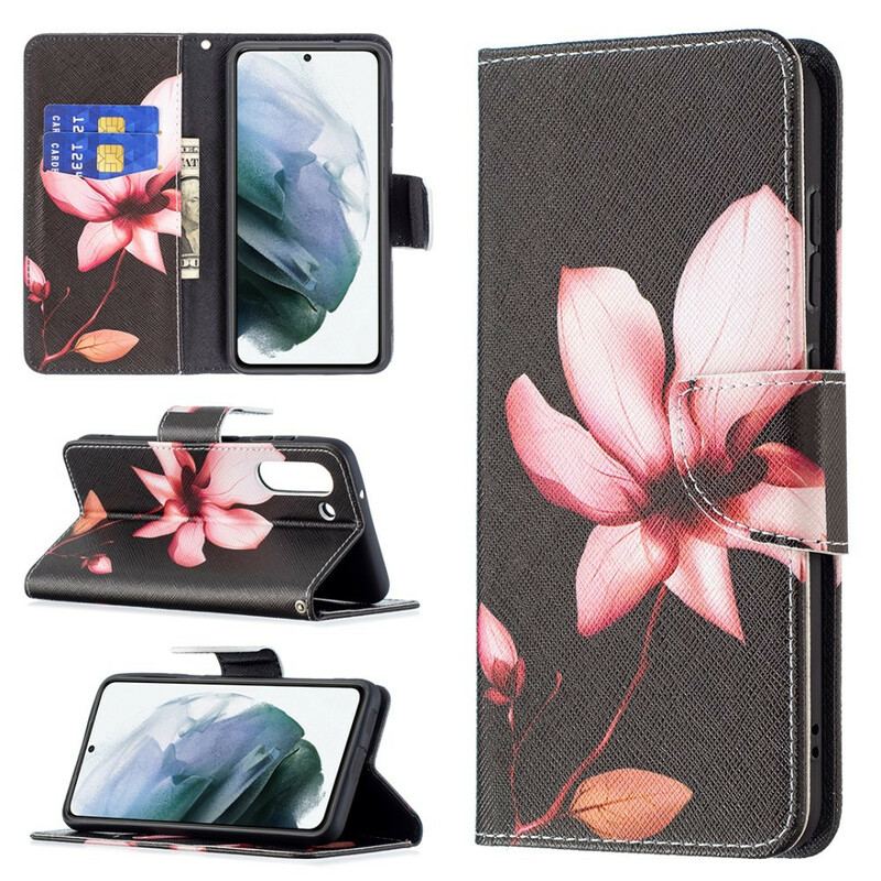 Flip Cover Samsung Galaxy S21 FE Lyserød Blomst