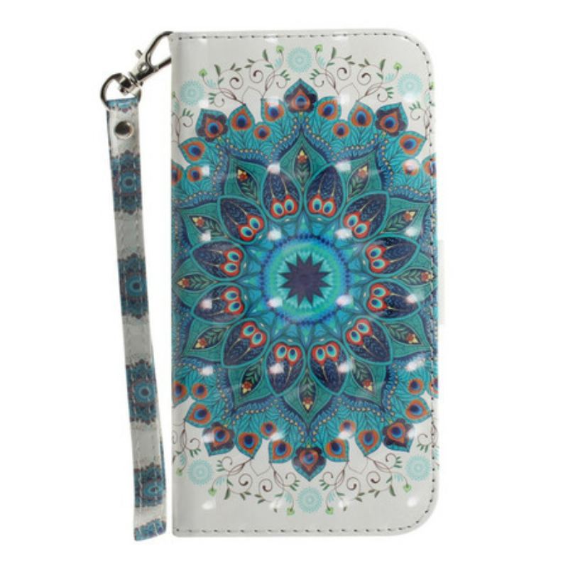 Flip Cover Samsung Galaxy S21 FE Med Snor Mesterlig Mandala Med Rem