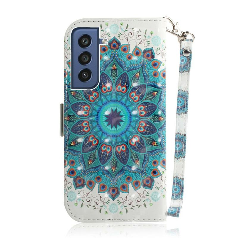 Flip Cover Samsung Galaxy S21 FE Med Snor Mesterlig Mandala Med Rem