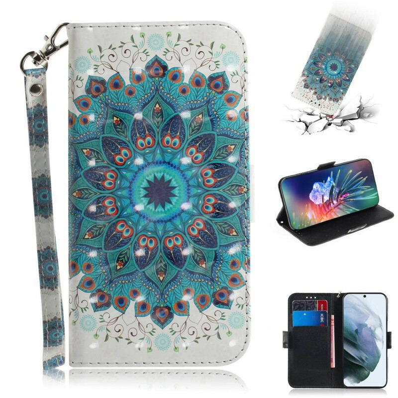 Flip Cover Samsung Galaxy S21 FE Med Snor Mesterlig Mandala Med Rem