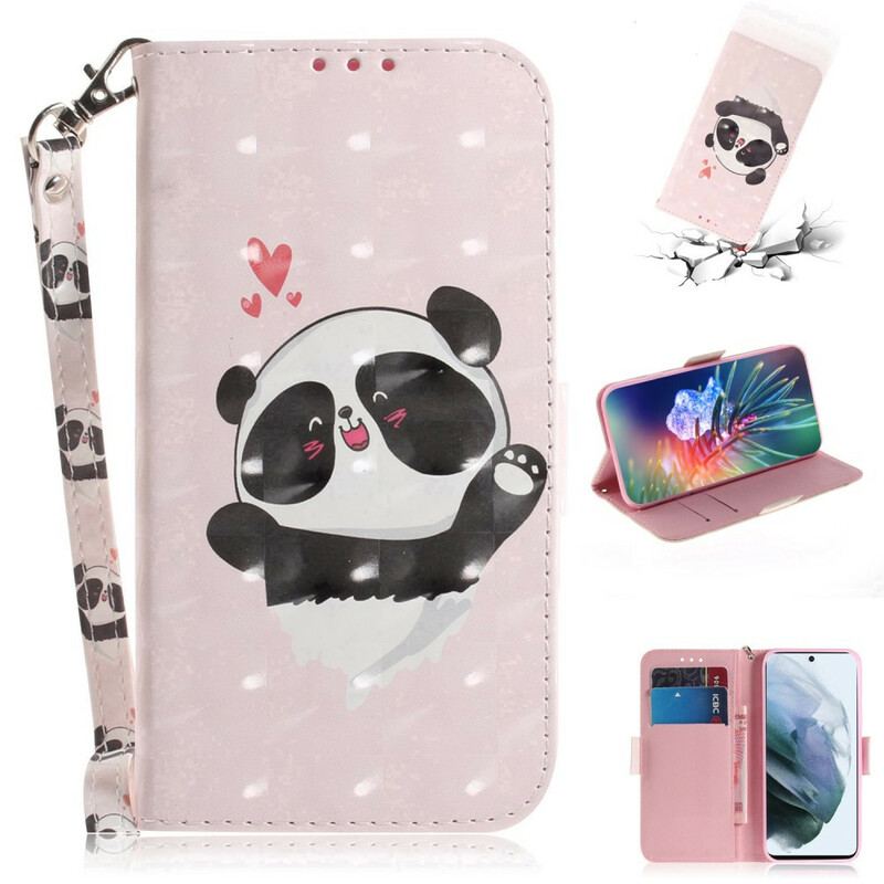 Flip Cover Samsung Galaxy S21 FE Med Snor Panda Love Med Snor