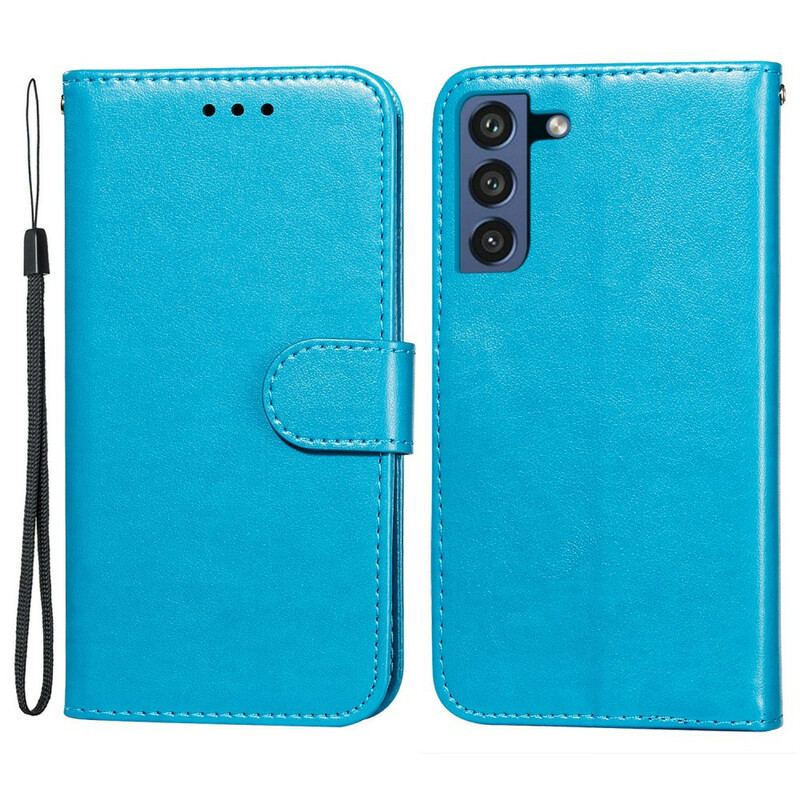 Flip Cover Samsung Galaxy S21 FE Med Snor Solid Color Series Strappy