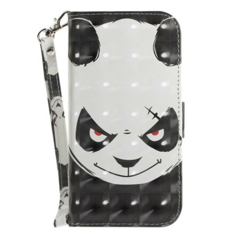 Flip Cover Samsung Galaxy S21 FE Med Snor Vred Panda Med Snor