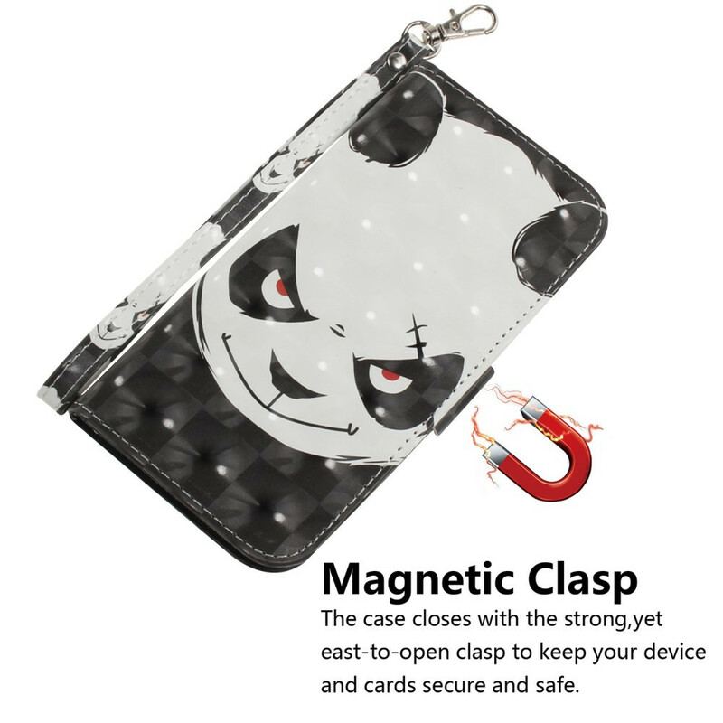 Flip Cover Samsung Galaxy S21 FE Med Snor Vred Panda Med Snor