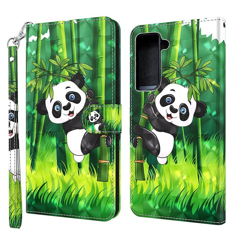 Flip Cover Samsung Galaxy S21 FE Panda Og Bambus