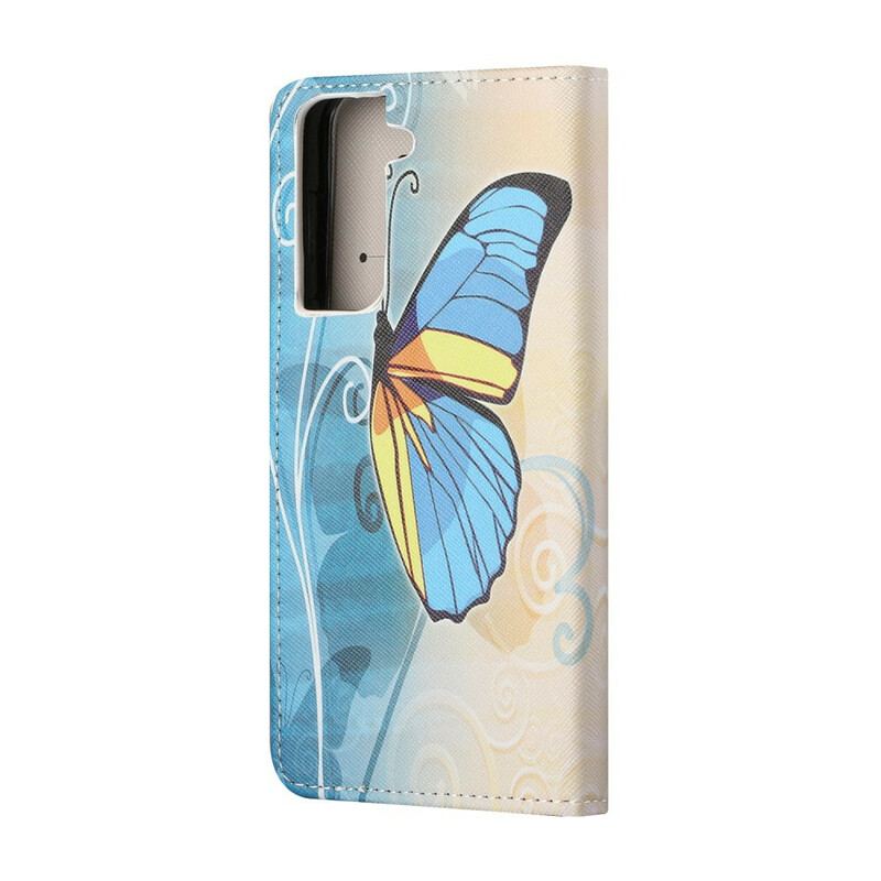 Flip Cover Samsung Galaxy S21 FE Sommerfugle