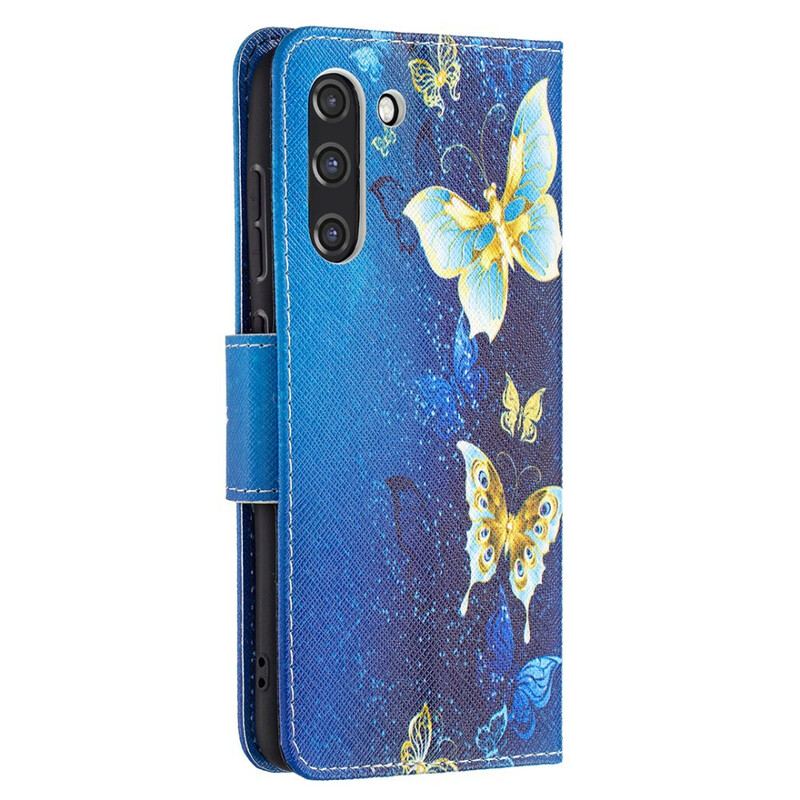 Flip Cover Samsung Galaxy S21 FE Sommerfugle Konger