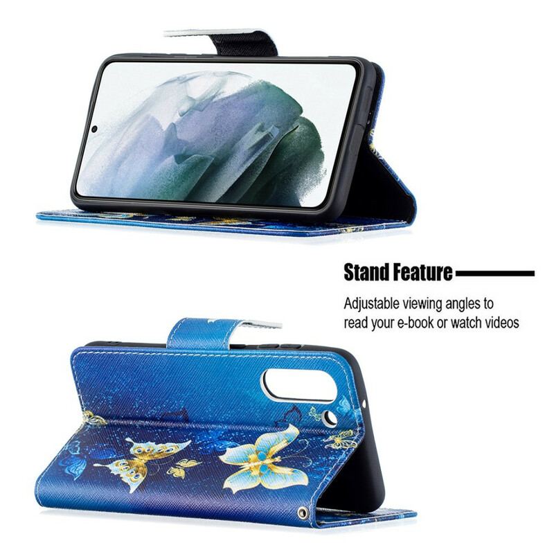 Flip Cover Samsung Galaxy S21 FE Sommerfugle Konger